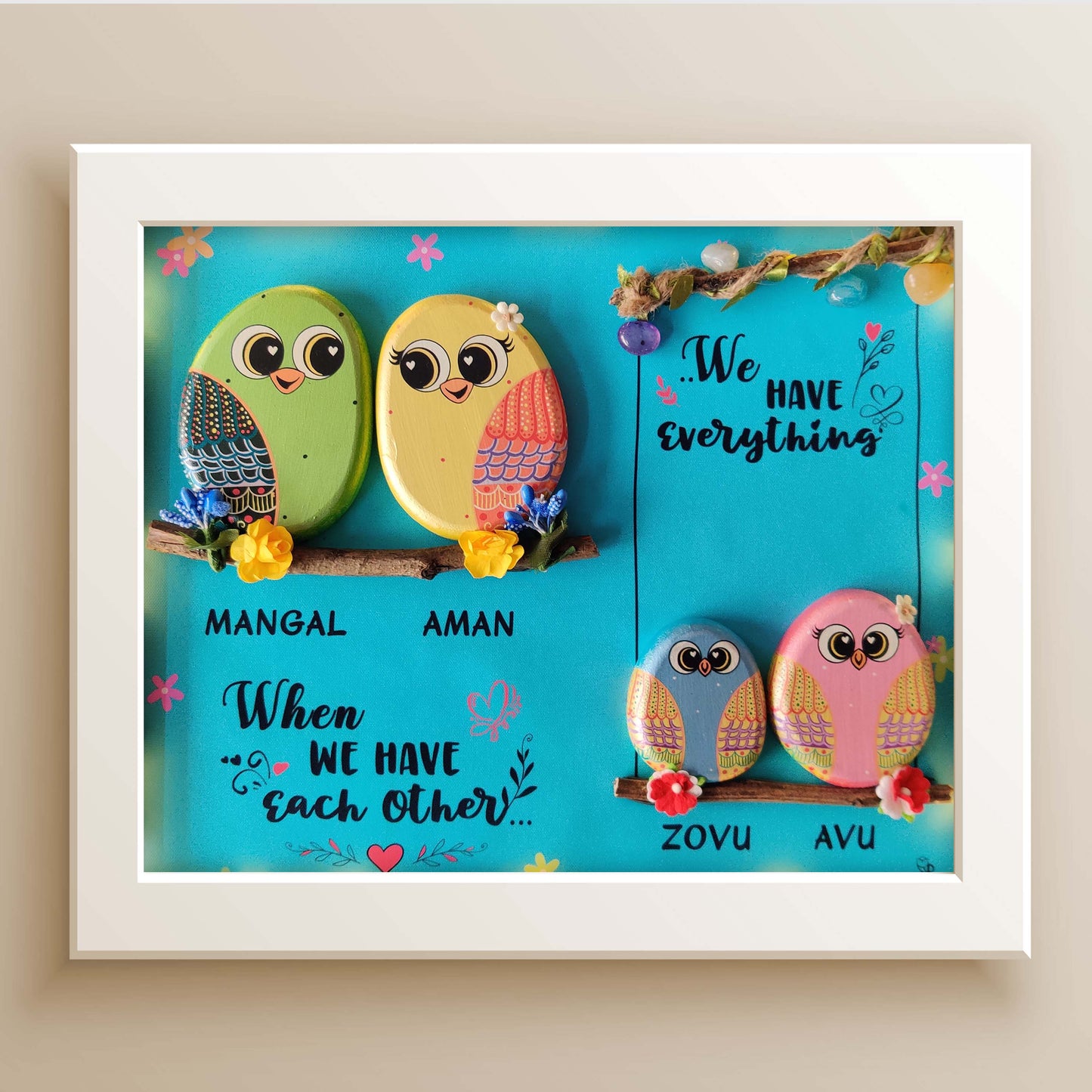 Family 4Ever Customized Wall Art – Handcrafted Home Decor (13x11 Inches)