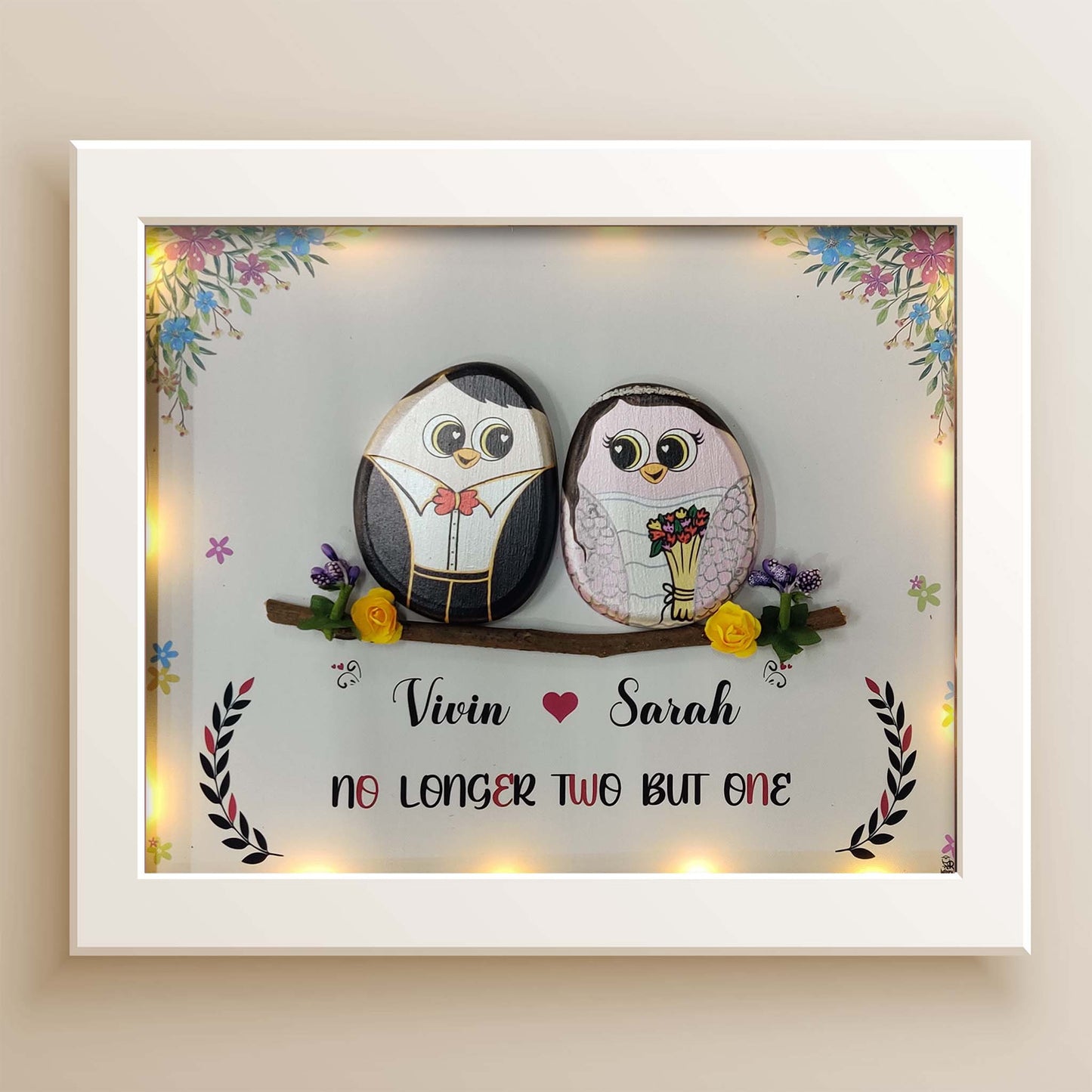 Christian Wedding Gift – Pebble Art Wall Decor for Couples (13x11 Inches)