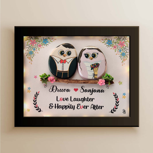Christian Wedding Gift – Pebble Art Wall Decor for Couples (13x11 Inches)