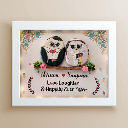 Christian Wedding Gift – Pebble Art Wall Decor for Couples (13x11 Inches)