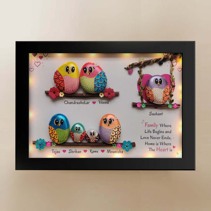 Cradled in Love – Family of 7 Pebble Art Wall Decor