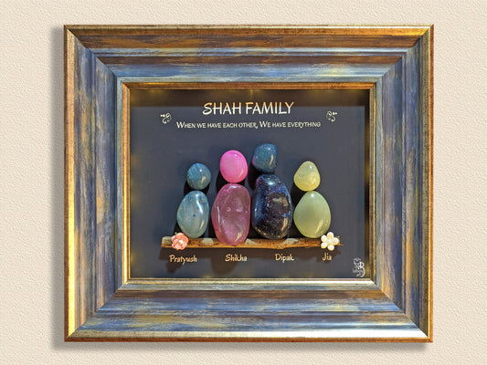 Heartbeat Hub Family Pebble Art(12x10 Inches)