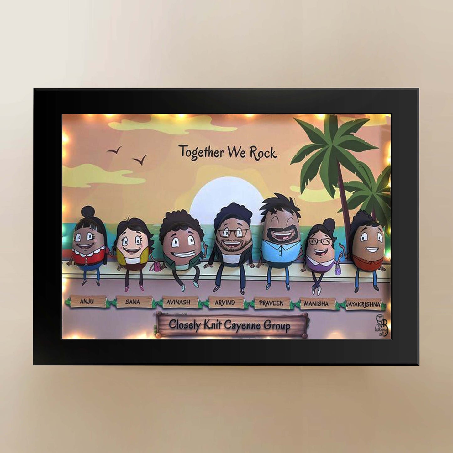 Friends Rocking Together (21x15 Inches)