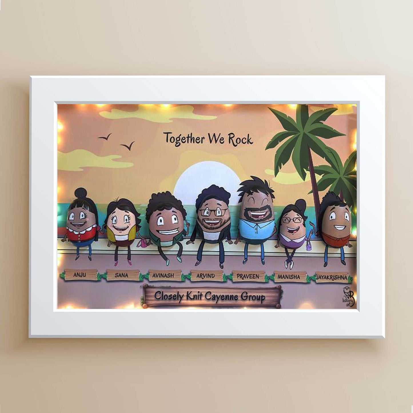 Friends Rocking Together (21x15 Inches)