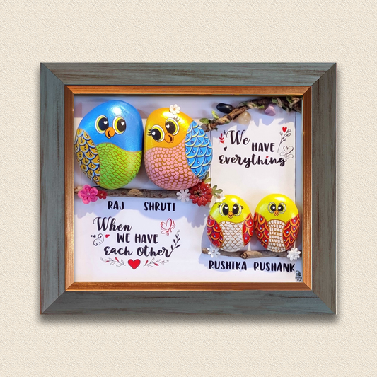 Branching Love Nest Pebble Art(14x12 Inches)