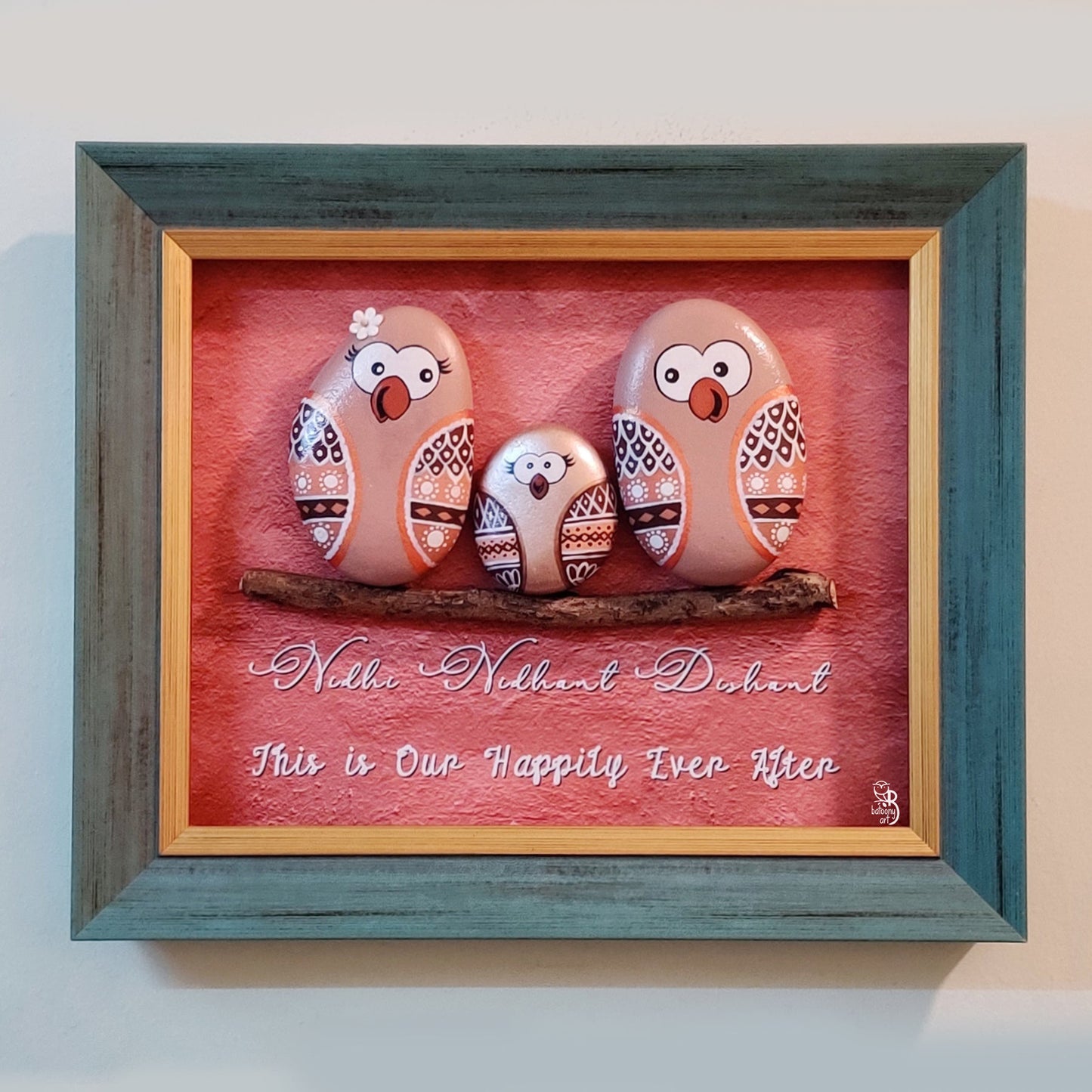 Terracotta Trio Pebble Art(12x10 Inches)