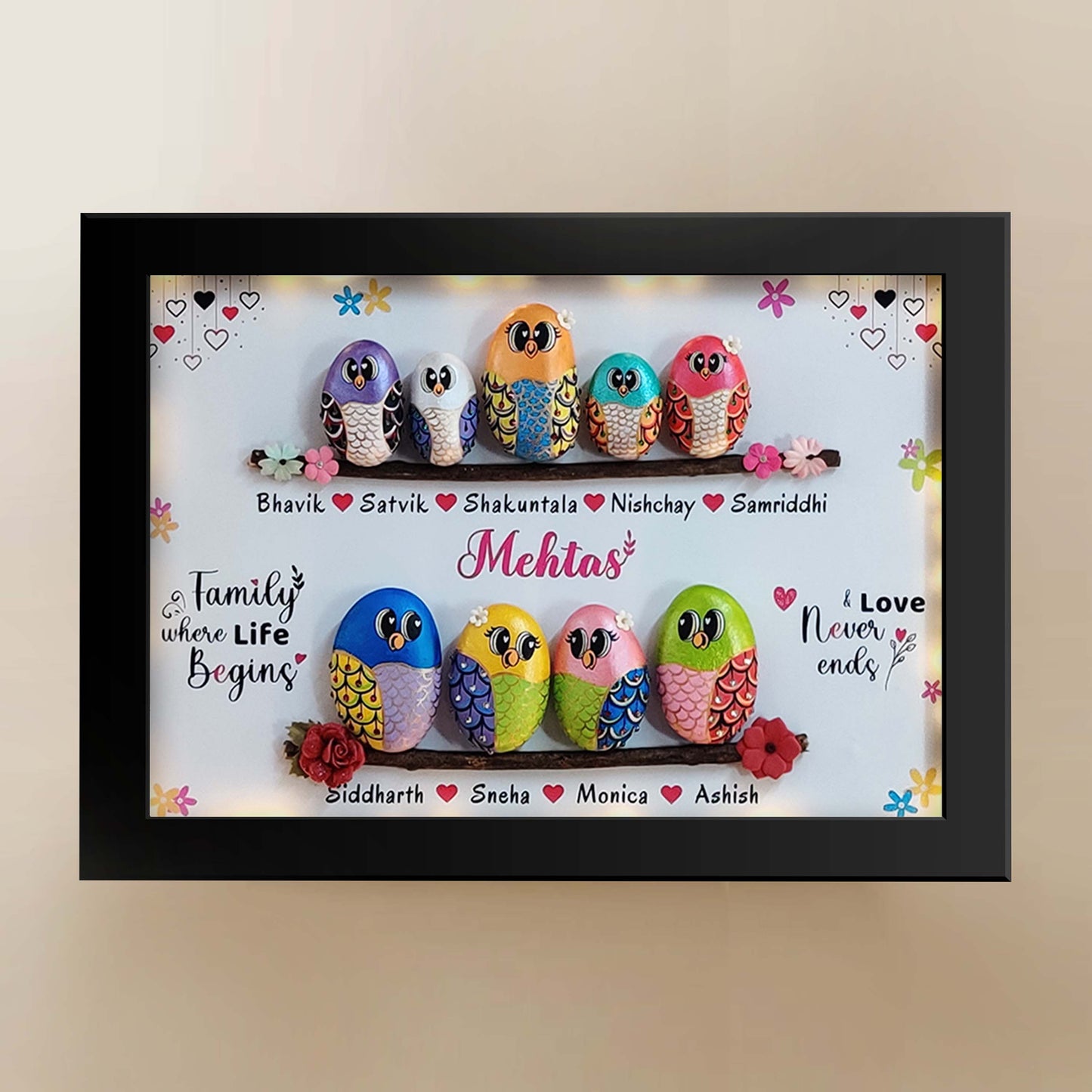 Joyful Family of 9 (21x15 Inches)