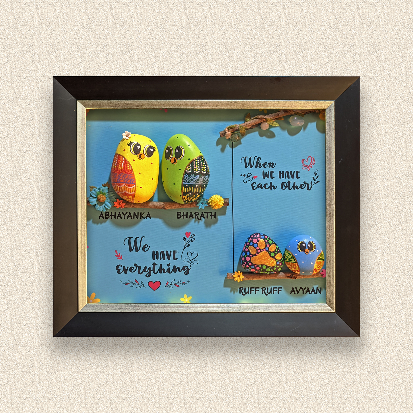Love-Filled Paw Home Pebble Art (14x12 Inches)