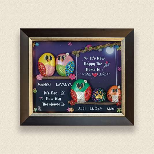 Night Sky Family Wall Hanging – Handcrafted Home Decor (14x12 Inches)