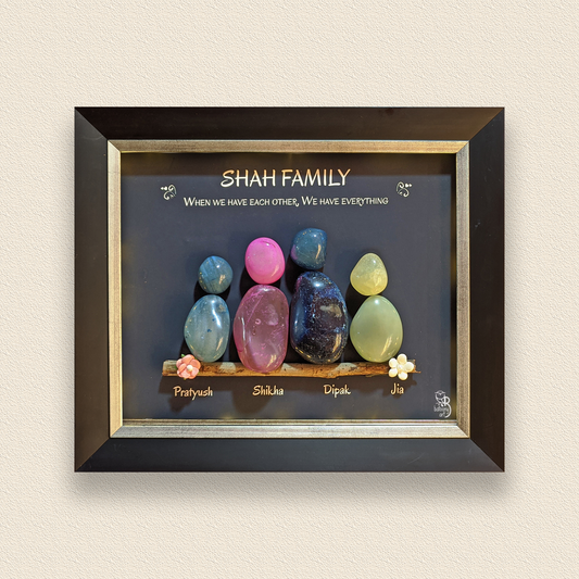 Heartbeat Hub Family Pebble Art(12x10 Inches)