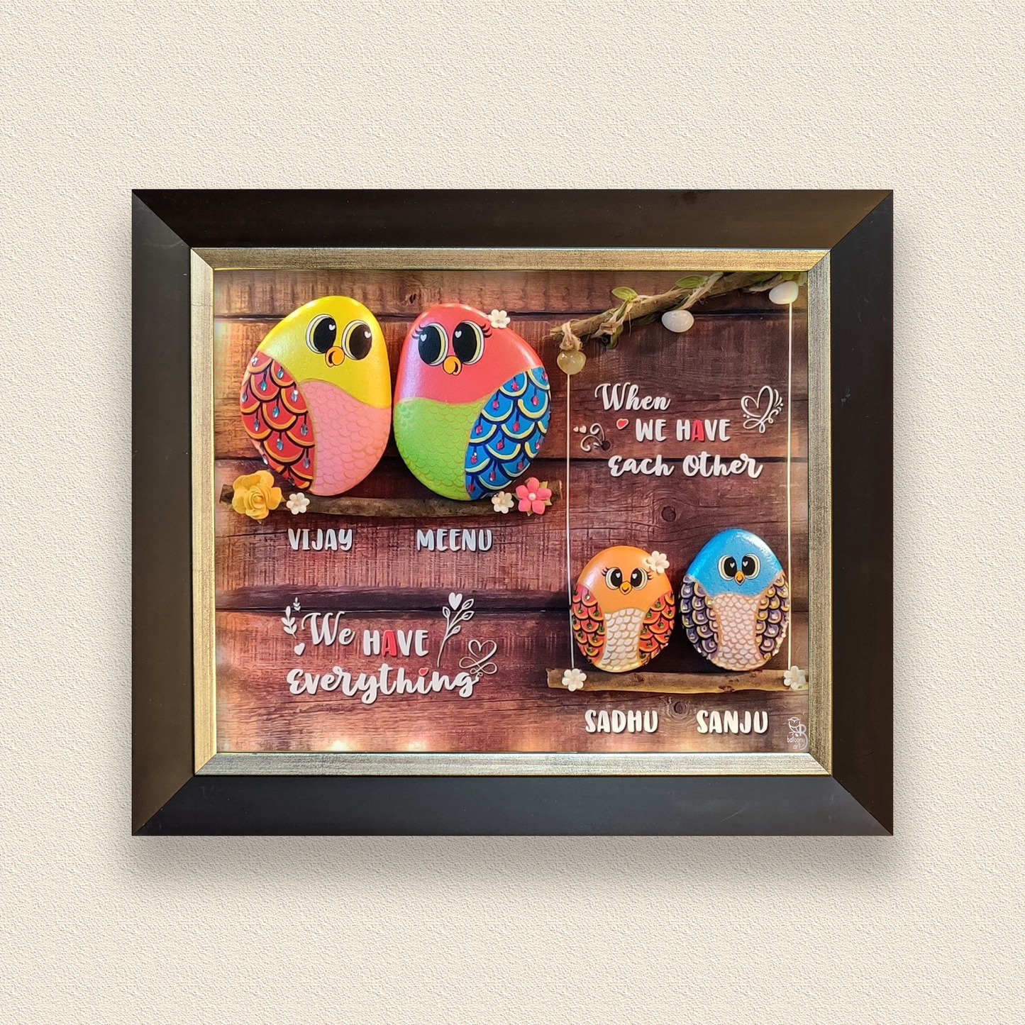 Swingin' Tree Tribe Pebble Art(14x12 Inches)