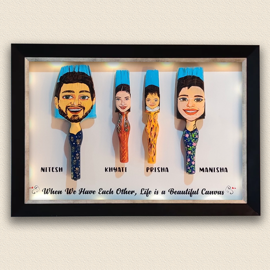 Paint Brush Family Portrait Masterpiece (18x12 Inches)