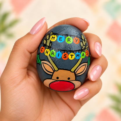 Friendship: Bee Together: selected hand-painted pebble held in hand