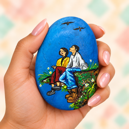 True Love: Together Always: selected hand-painted pebble held in hand