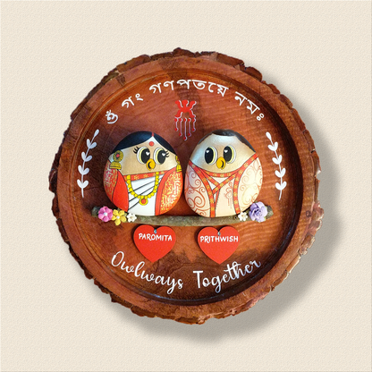 Round Bengali Bliss (13 Inches) – Customised Bengali Couple Art