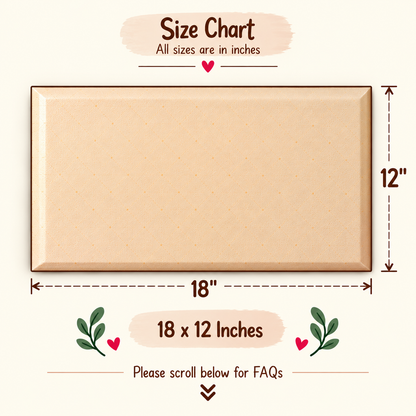 Love with Paws, 18 x 12-inch size guide