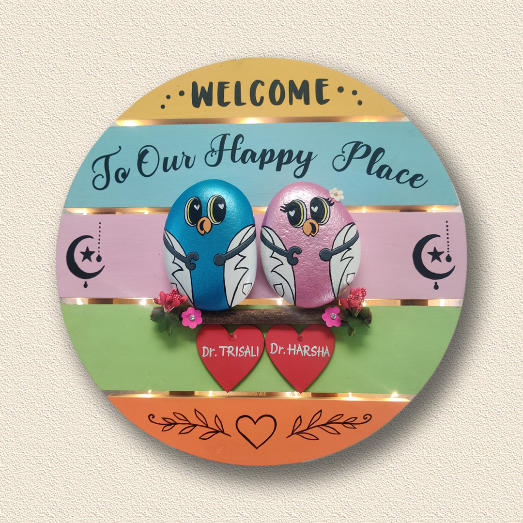 Welcome To Doctors' Happy Place Pebble Art (12 inches)