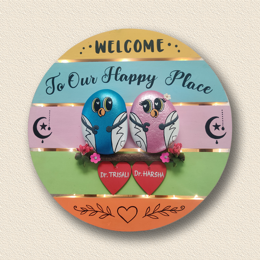 Welcome To Doctors' Happy Place Pebble Art (12 inches)