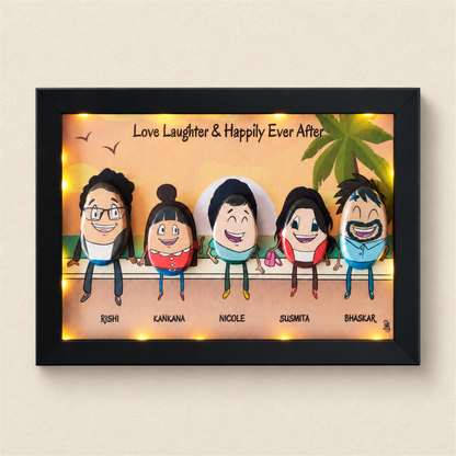 Amigos Rocking Together - black frame