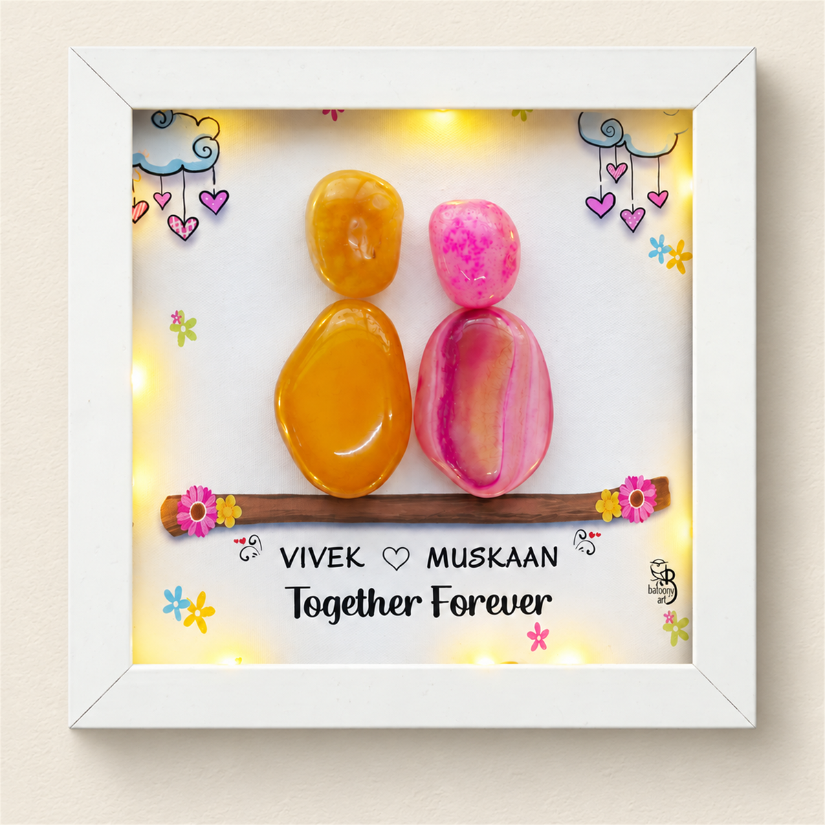 Couple Glow - white frame