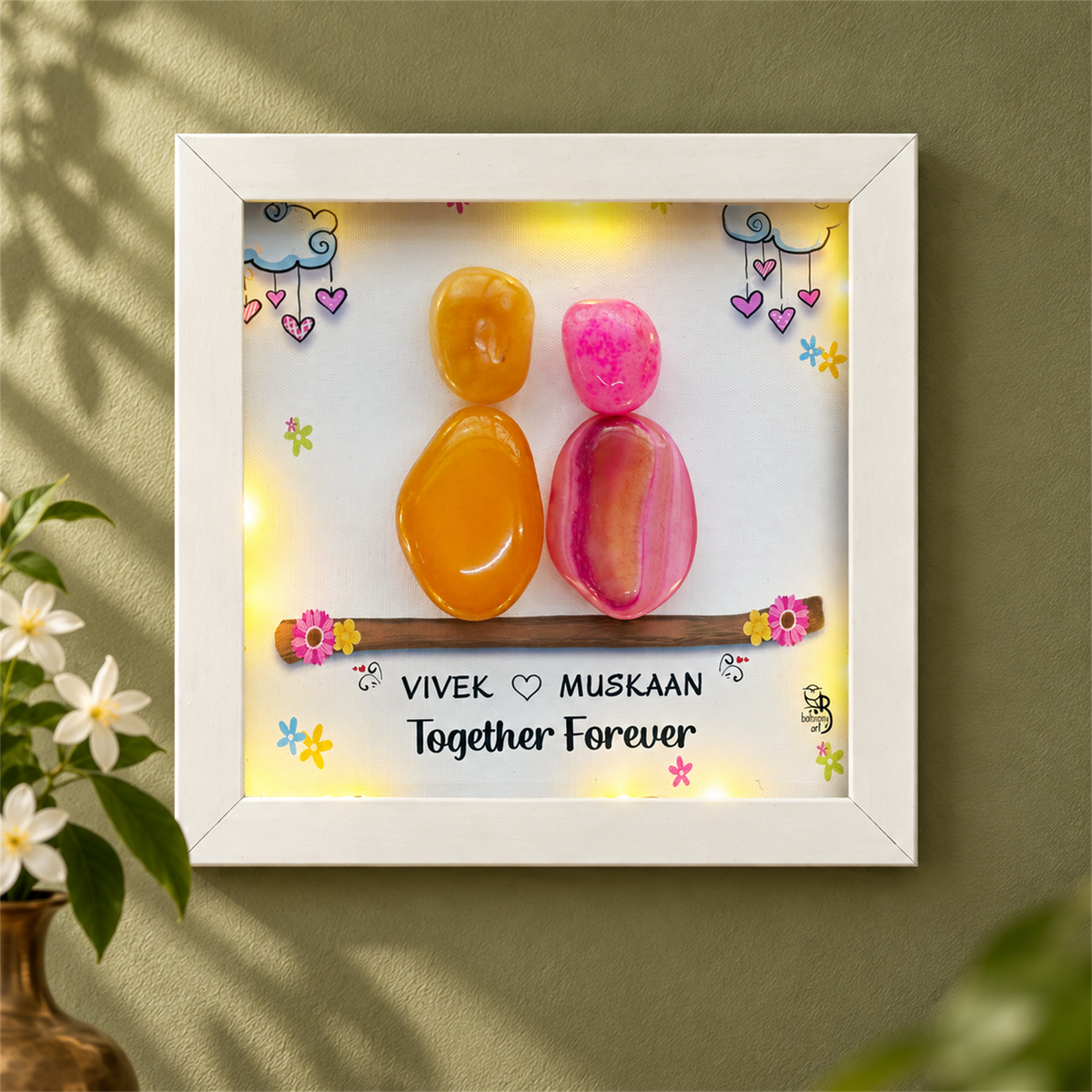 Couple Glow - white frame