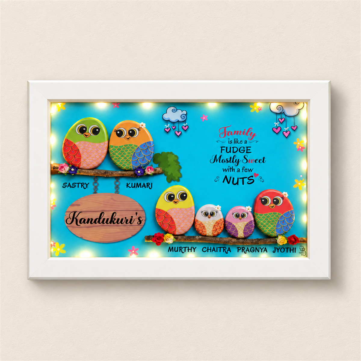 Cutesy Family of 6 - white frame
