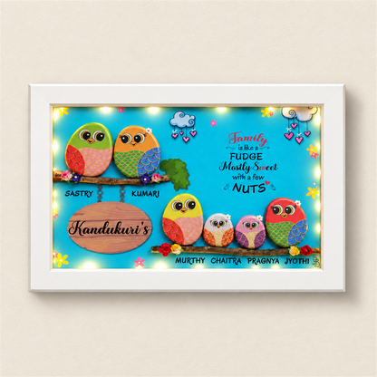 Cutesy Family of 6 - white frame