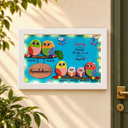 Cutesy Family of 6 - white frame