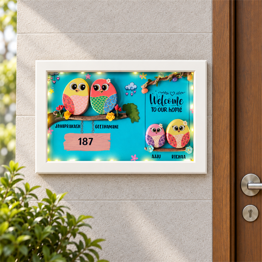 Family Moments Pebble Art - white frame