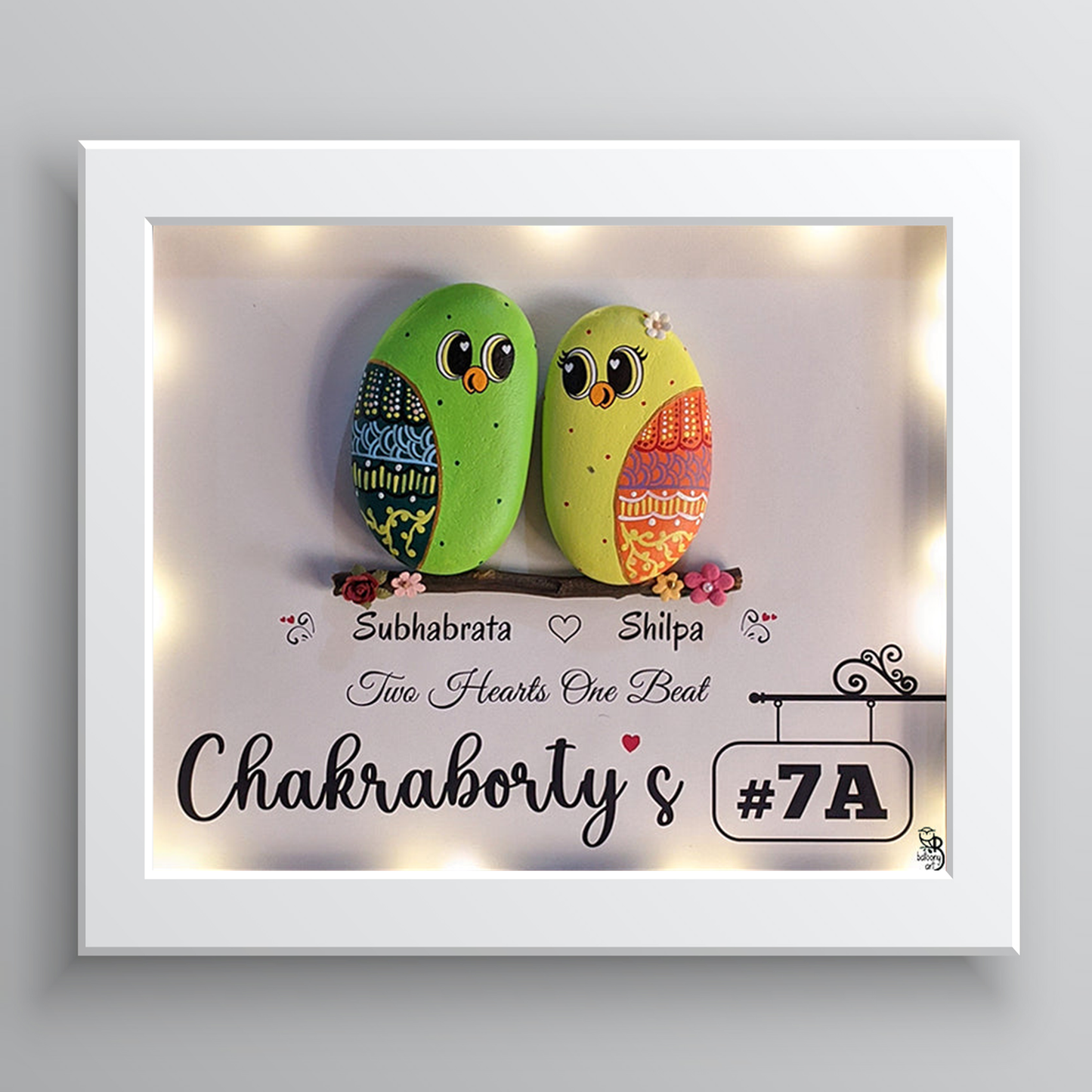 Twig of Love – Handcrafted Couple Home Nameplate (12x10 Inches)
