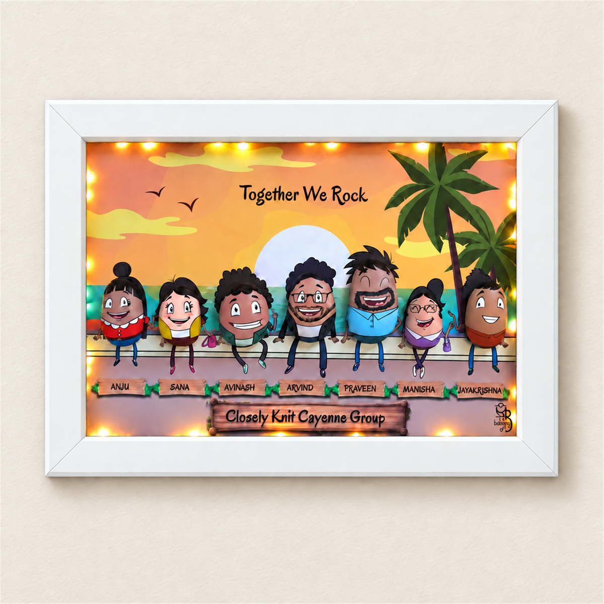 Friends Rocking Together - white frame