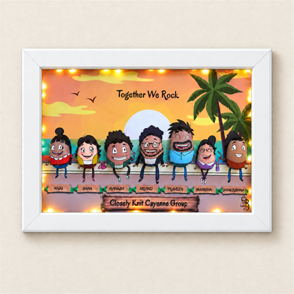 Friends Rocking Together - white frame