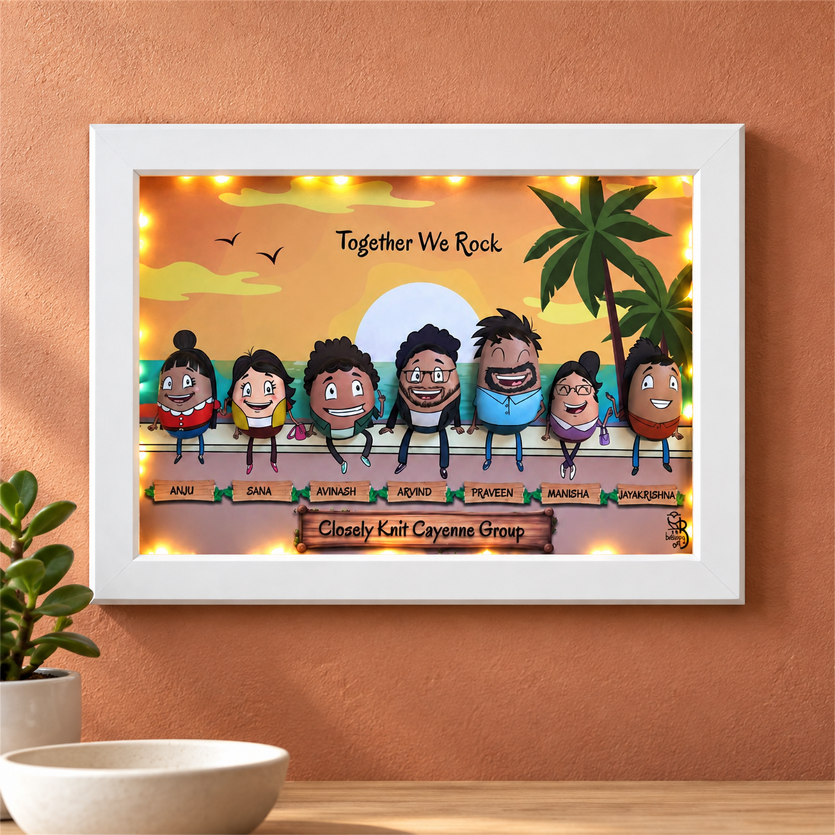 Friends Rocking Together - white frame