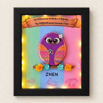 Gem in me Pebble Art - black frame