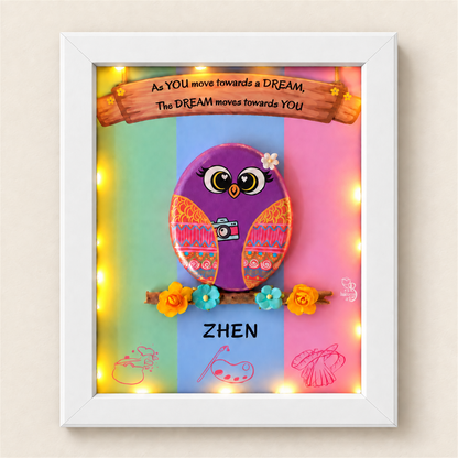 Gem in me Pebble Art - white frame