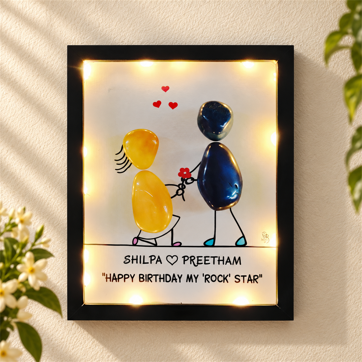 HBD Rockstar Love Frame - black frame