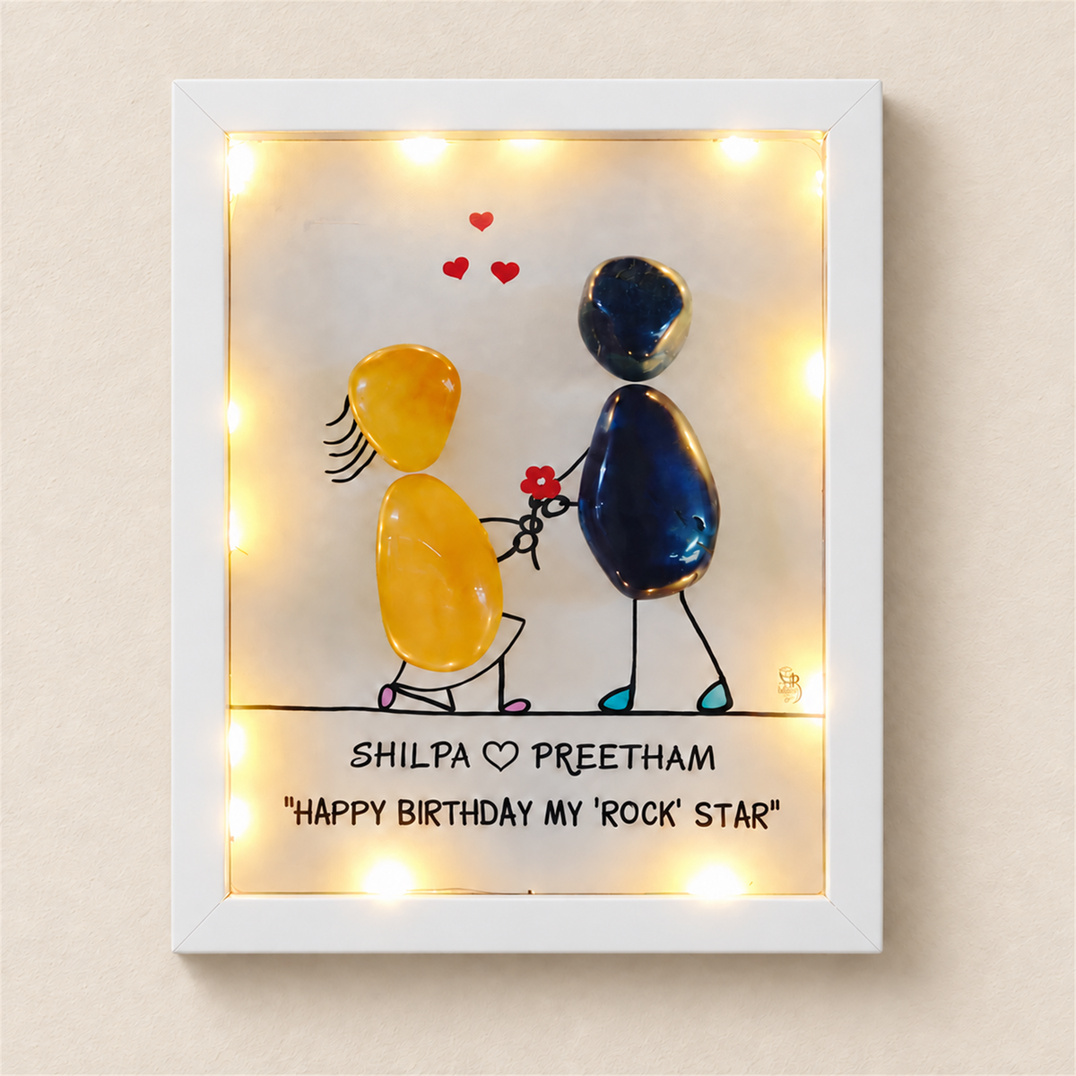 HBD Rockstar Love Frame - white frame