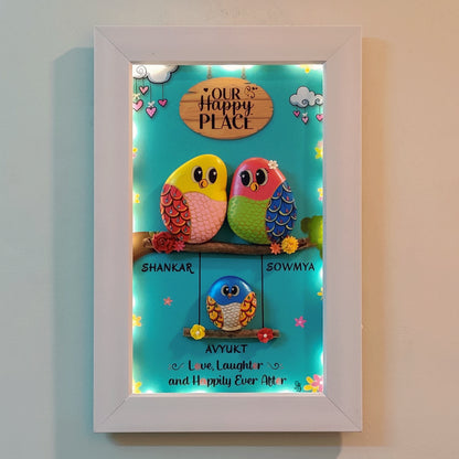 Family Joyful Nest Pebble Art (18x12 Inches)