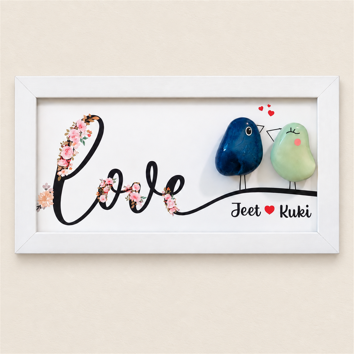 Love Birds - white frame