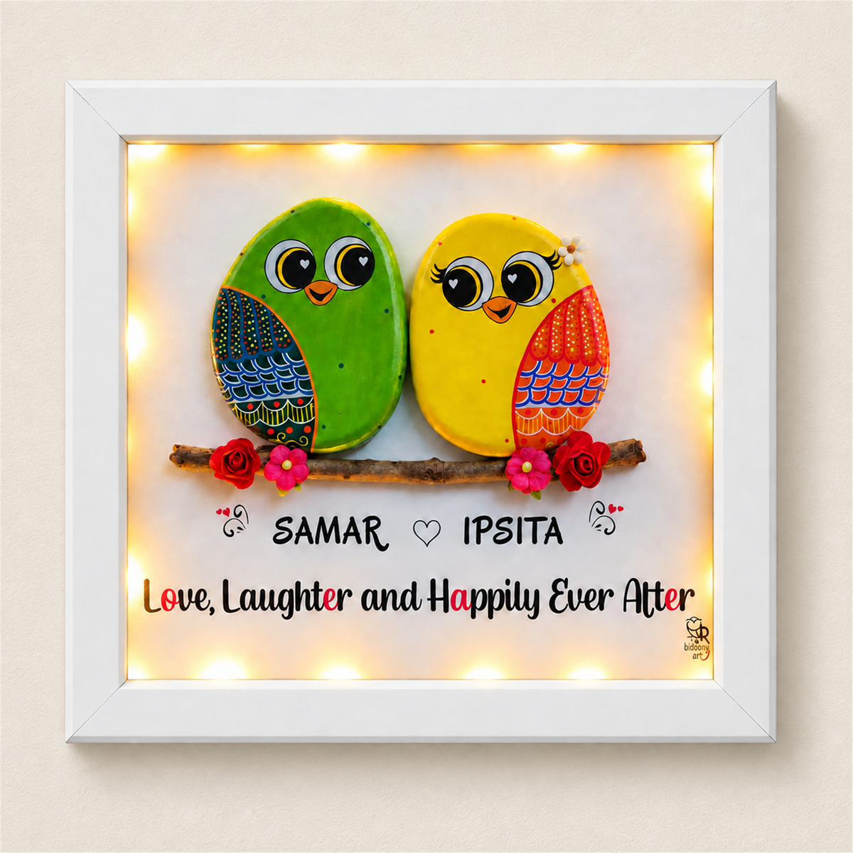 Love laughter and Happily Ever After - white frame
