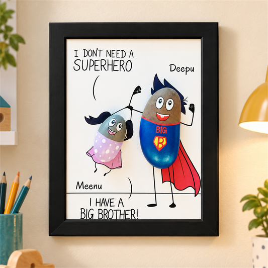 Mera Bhai Mera Superhero - black frame