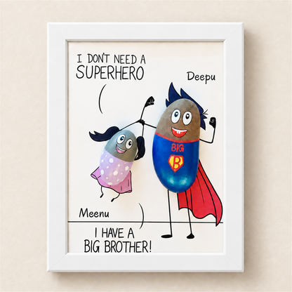 Mera Bhai Mera Superhero - white frame