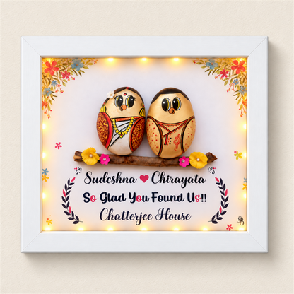 Mr. & Mrs. Chatterjee Couple - white frame