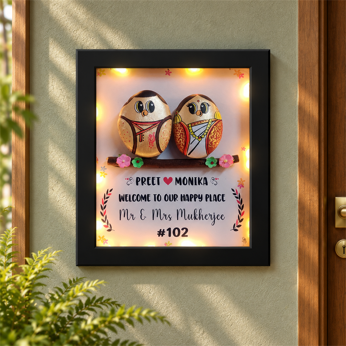 Mr. & Mrs. Mukherjee Couple - black frame