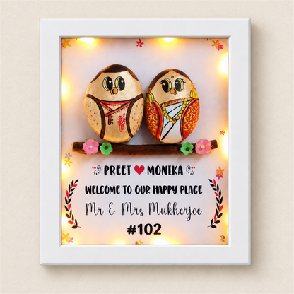 Mr. & Mrs. Mukherjee Couple - white frame