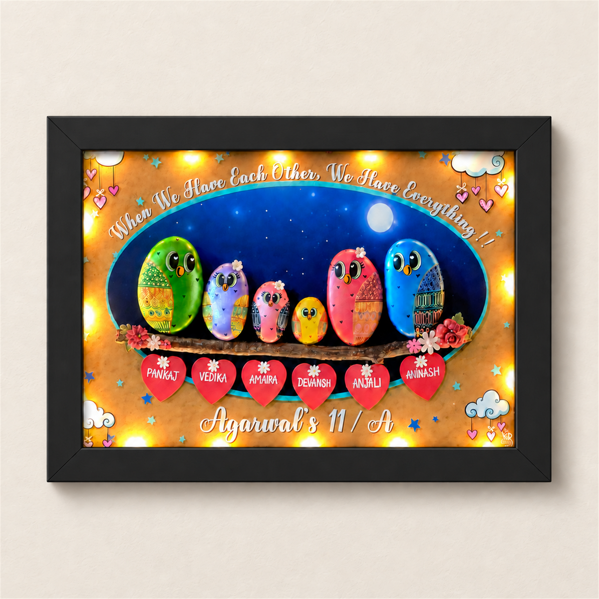 Nightcloud Family of 6 - black frame