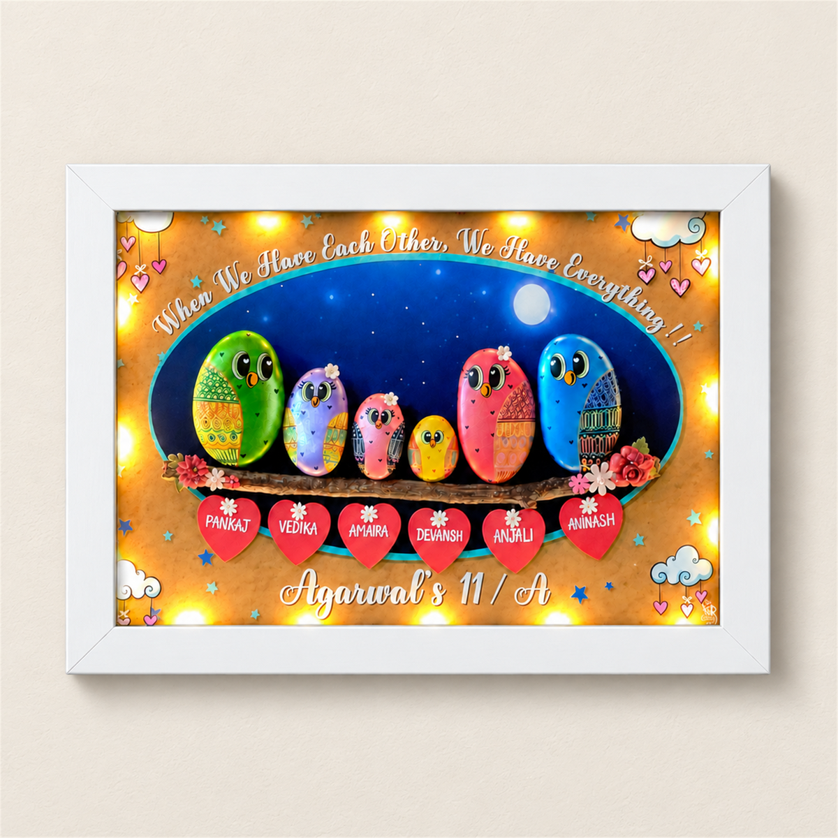 Nightcloud Family of 6 - white frame