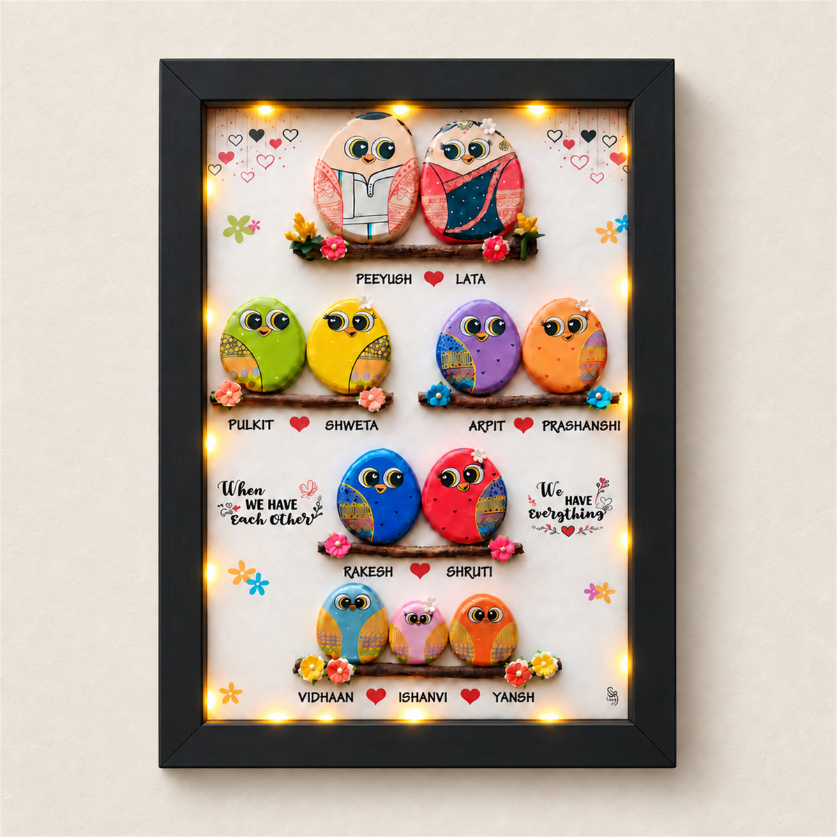One Big Happy Family of 13 - black frame