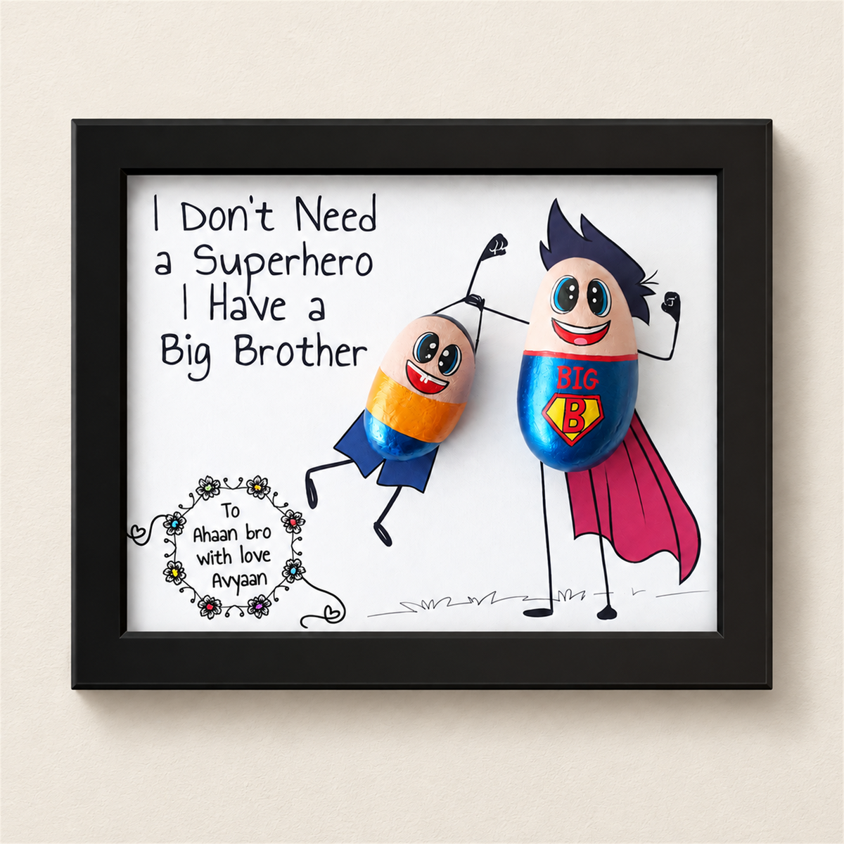 Superhero Big Bro - black frame