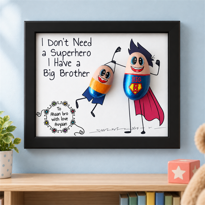 Superhero Big Bro - black frame